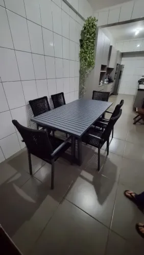 MESA ALUMÍNIO RIPADO 6 LUGARES