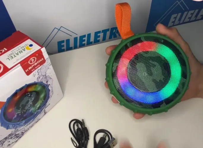 Caixa de Som Bluetooth KAPBOM KA-8556 com Luzes RGB