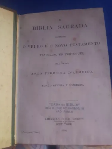 Bíblia Sagrada - João Ferreira d'Almeida - 1901