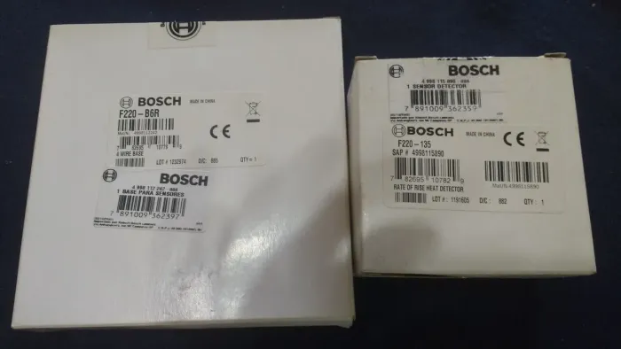 Sensor de fumaça Bosch para entregar ao sistema de alarme de casa