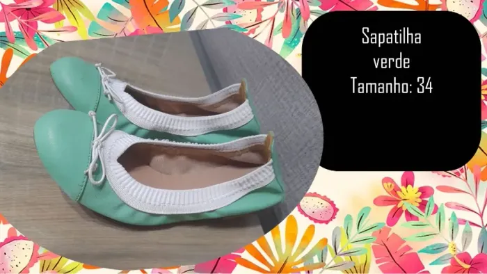 Sapatilha verde Tamanho: 34
