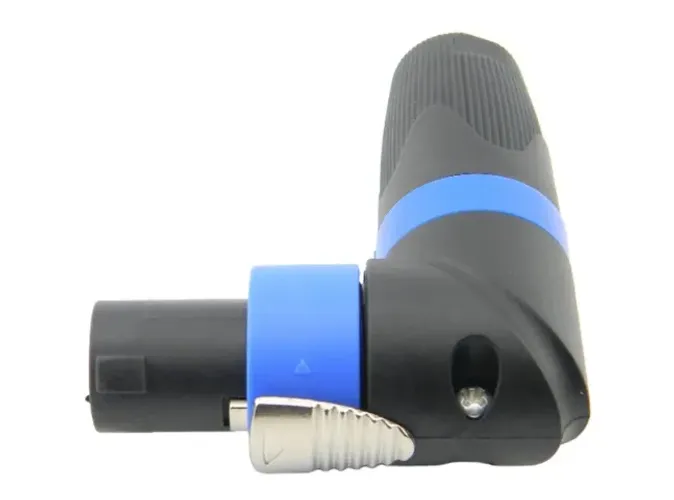 Plug SPEAKON Macho 90 Graus MXT 4 Vias Conexões Montagem Parafusos ou Solda