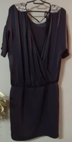 Vestido  PRETO FESTA- 009 - tam M - 44 Cintura 80 cm Comp  98 cm