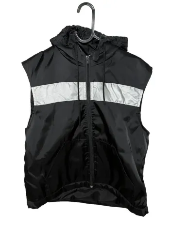 Colete com faixa refletiva feminino com capuz para camping XL