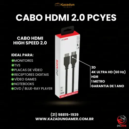 CABO HDMI 2.0 PCYES - 1 METRO