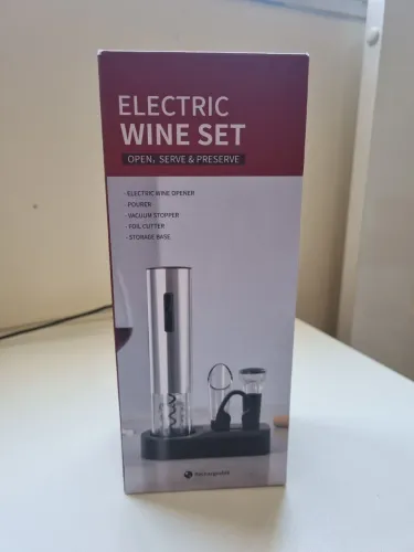 Kit de Abridor de Vinho Elétrico - Recarregável