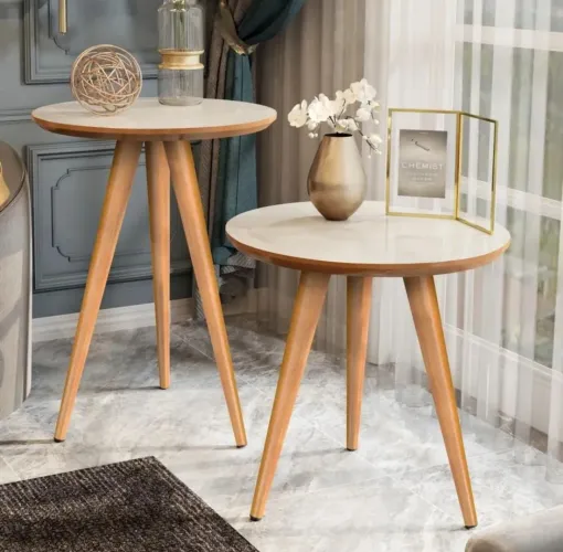 Mesas de apoio redondas com design moderno