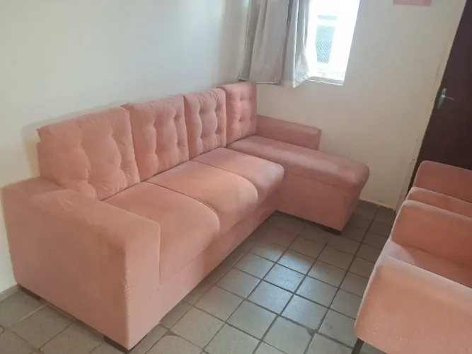 Sofá Rosa Retrátil 