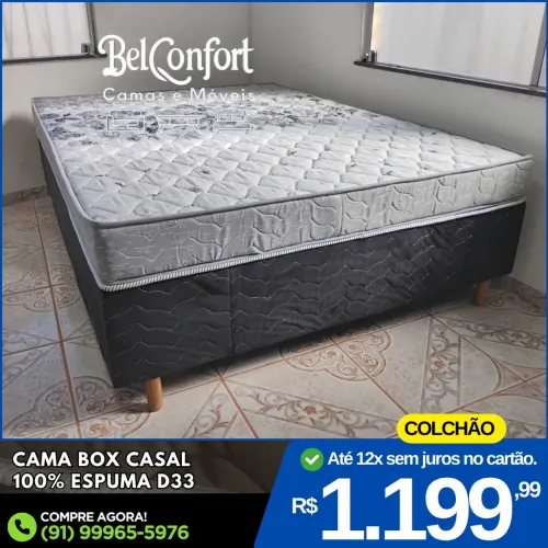 Cama Box Casal 100% Espuma D33 - Bel Confort