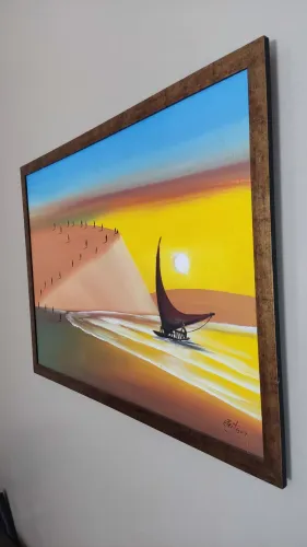 Quadro Decorativo - Barco ao Pôr do Sol