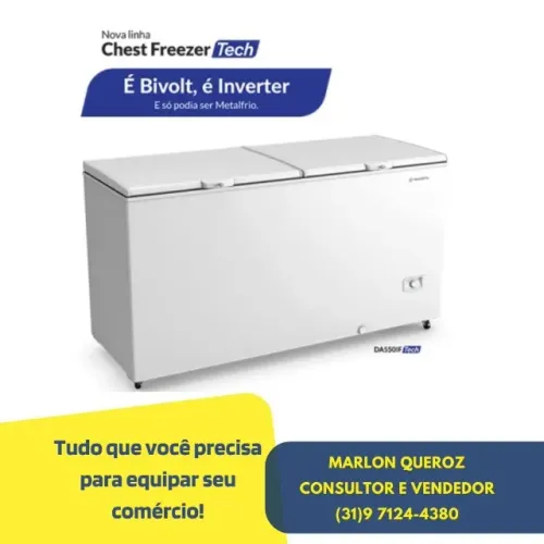 Congelador Horizontal Metalfrio 540 Litros Novo