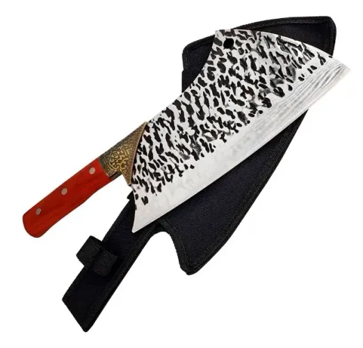 Cutelo Artesanal Churrasqueiro faca Lamina N° 9 Aço Inoxidável Cabo De Madeira