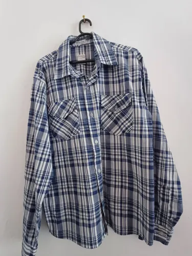Camisa Xadrez Azul e Branca Maximus