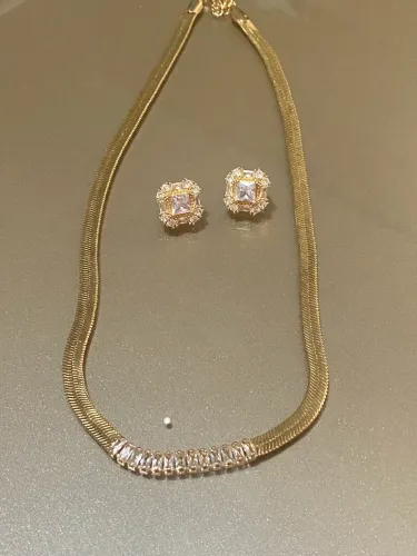 Conjunto folheado colar e brincos