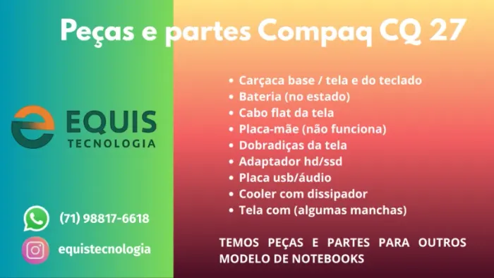 Peças e Partes Originais para Notebook Compaq Presario CQ-27