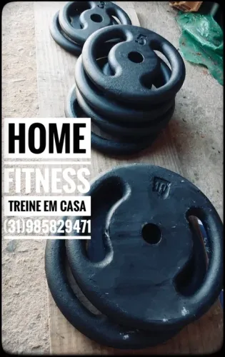 Anilhas barras Halteres - Treino no conforto da sua casa!