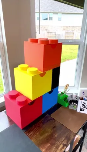 Caixas organizadoras em formato de lego