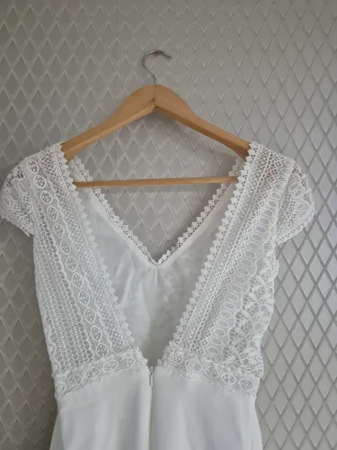 Vestido branco de renda para casamento