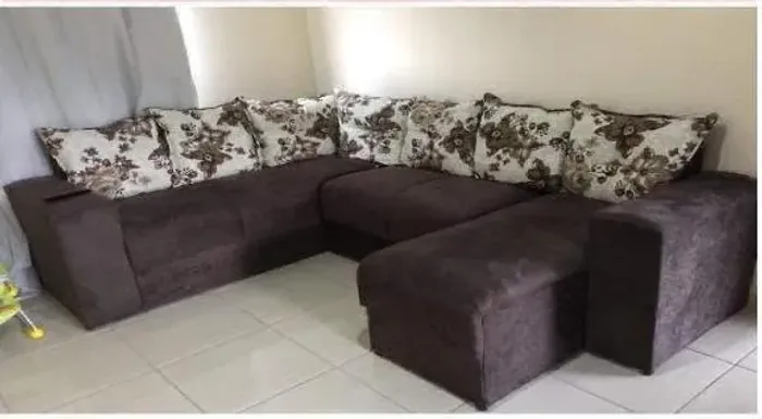 sofa canto com cheise florido