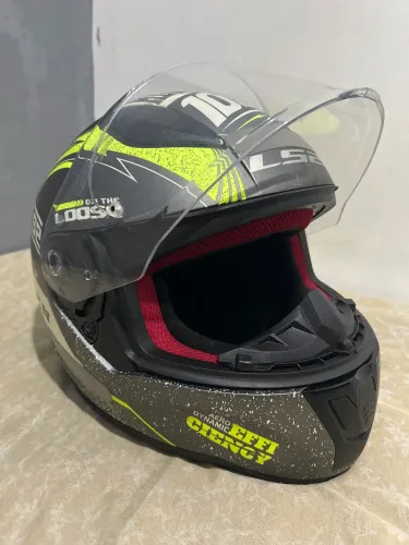 Capacete LS2 Rapid Thunder Cinza/Amarelo