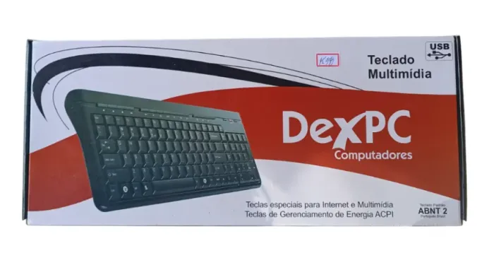 TECLADO DEXPC USB MULTIMIDIA ABNT2 PRETO K98
