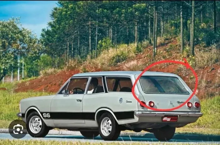 Vidro verde vigia traseiro Chevrolet GM Caravan com térmico desembaçador 