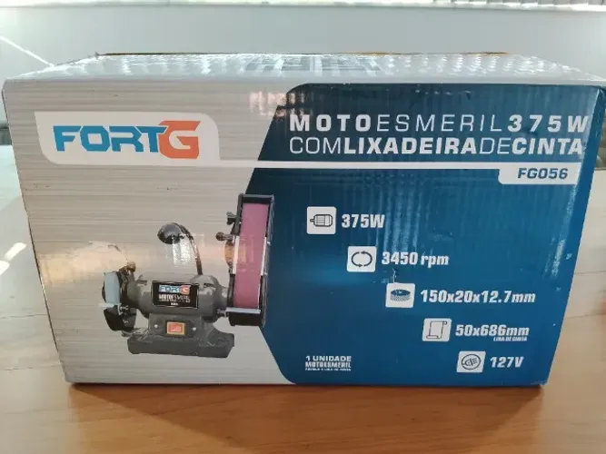 Motoesmeril FortG 375W com Lixadeira de Cinta - Seminovo na Caixa