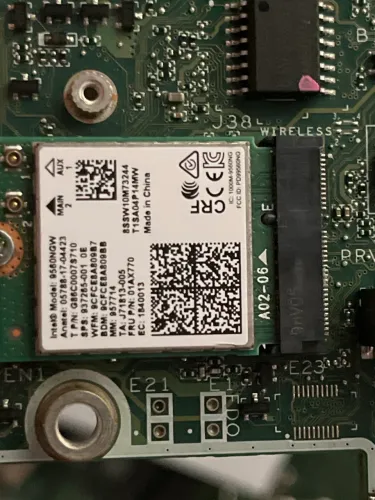 Placa Wi-Fi Intel Wireless-AC 9560NGW Original Funcionando
