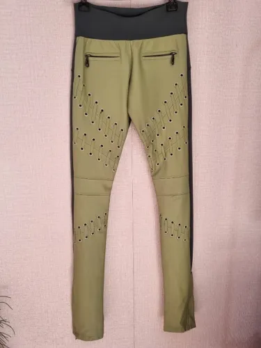 CALÇA DE COURO VERDE ANDREIA BOGOSIAN