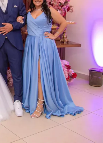 VESTIDO MADRINHA CASAMENTO FESTA AZUL