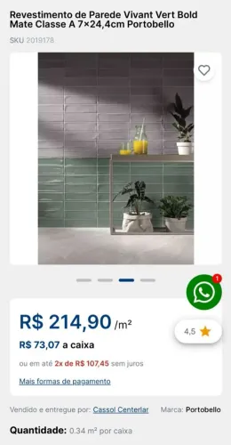 Revestimento Portobello Vivant Vert Bold Mate - 50% MAIS BARATO que nas principais lojas!