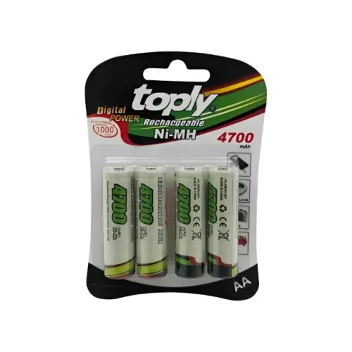 Pilha AA Recarregável Toply 4700 mAh (4 Unidades)
