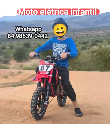 Mini Moto elétrica infantil 500w motocross (até 10 anos)