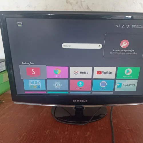 Tv Monitor Samsung 20 Polegadas Com Cabo e Controle remoto Remoto 