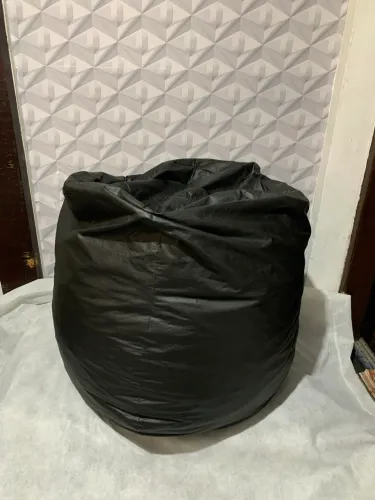 Puff Redondo Preto 50x50 enchimento espuma 