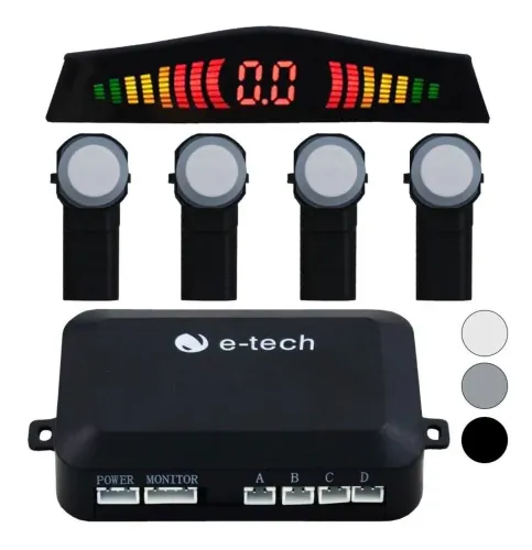 Sensor de ré/estacionamento de embutir - Acabamento original - Branco - E-tech
