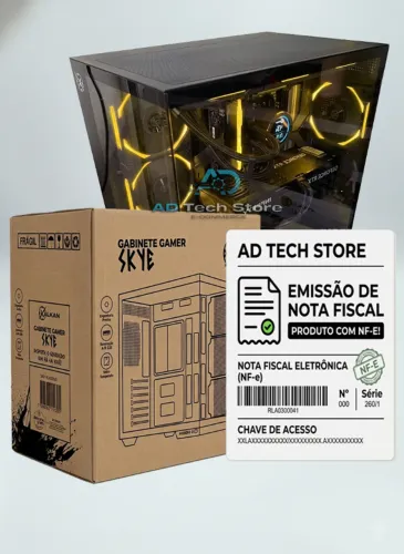 Gabinete Mid-Tower Kalkan Skye Aquário Sem Fan e Fonte| cor preto