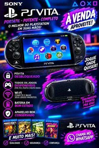 PS VITA Novo - Desbloqueado e Todos os jogos liberados