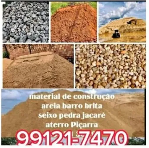 Materiral De construção areia barro brita seixo aterro Piçarra 