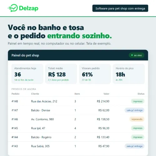 Pet shop com delivery: IA atende o WhatsApp e anota o pedido de ração