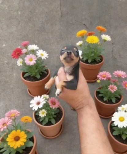 Pinscher Macho Mini Pequeno no Tamanho, Gigante no Carinho