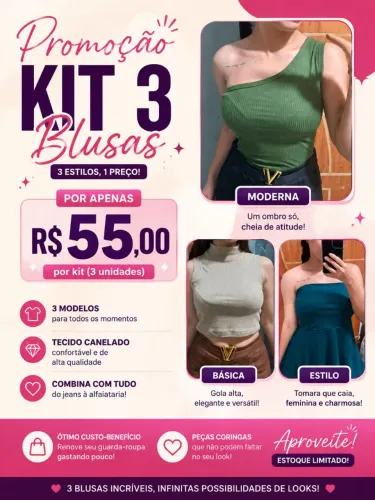 Kit de 3 blusas