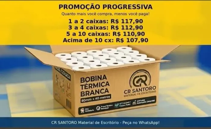 Bobina térmica 80x40 branca