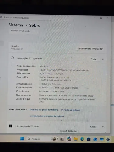 Notebook NITRO Acer