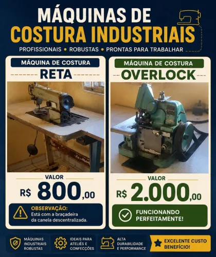 Máquinas de costura industrial . Ouço propostas .