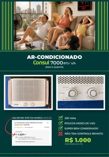 Ar condicionado de Janela 7000 Btu- cônsul