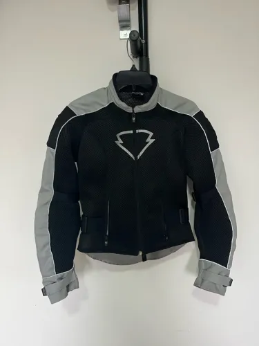 Jaqueta de moto Verao HLX Feminina Tam P Cinza e Branca
