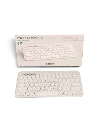 Teclado sem fio Logitech Pebble Keys 2 K380s - Branco CAIXA AVARIADA