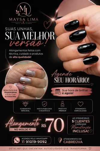 Alongamentos de unhas em gel, molde f1