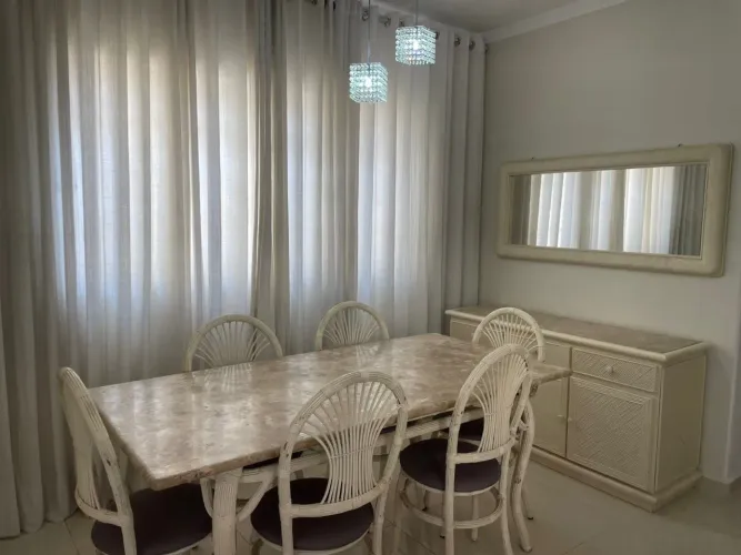 Conjunto de jantar mármore travertino 